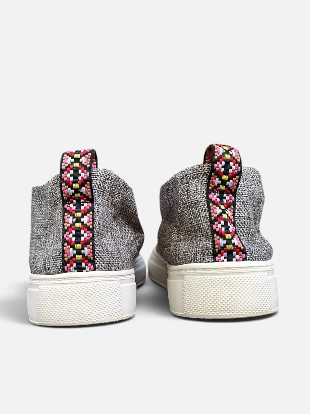 Hey Dude Peyton Linen Gray Black Slip-on Shoe Size 8